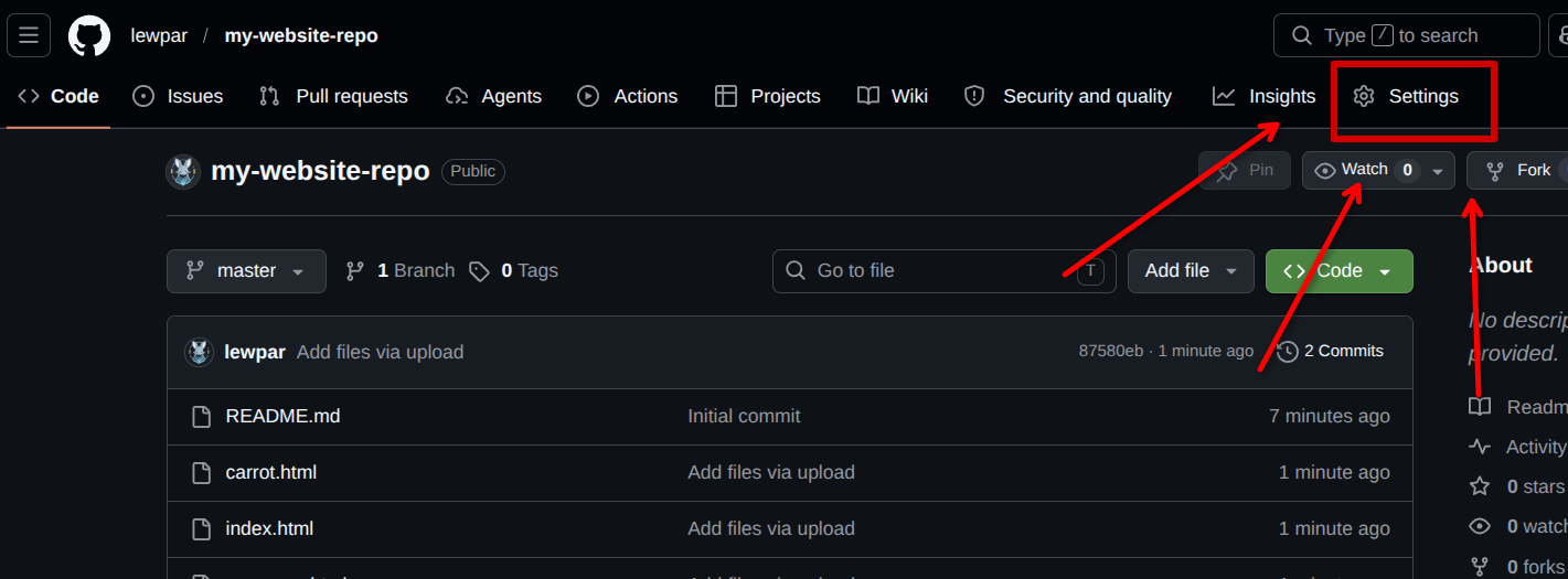 Settings tab button